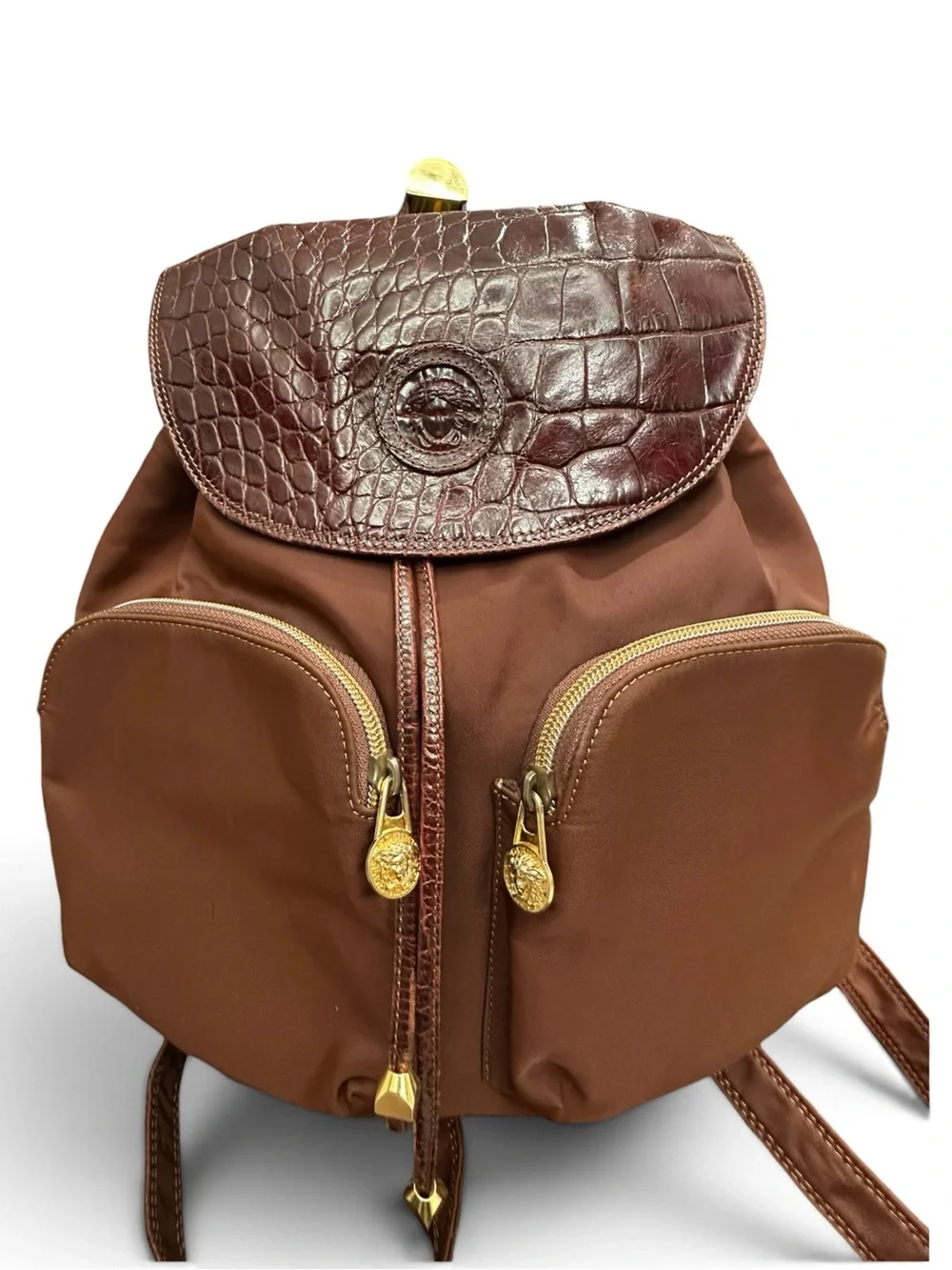 Vintage Gianni Versace Medusa Nylon Backpack
